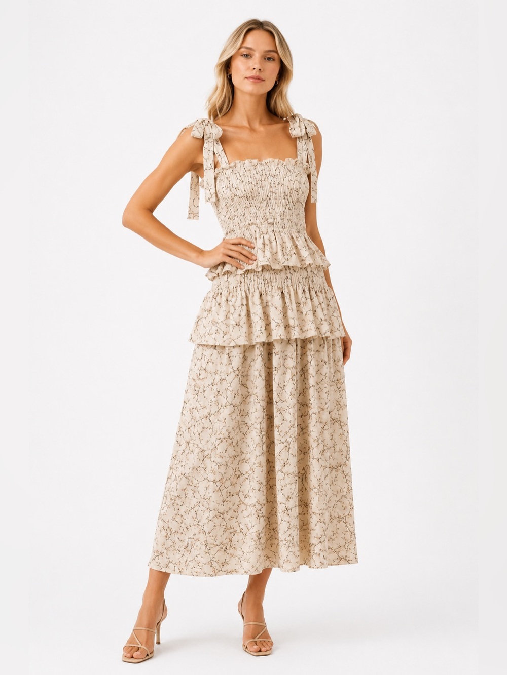 House of Harlow 1960 Cream Lace Midi Dress